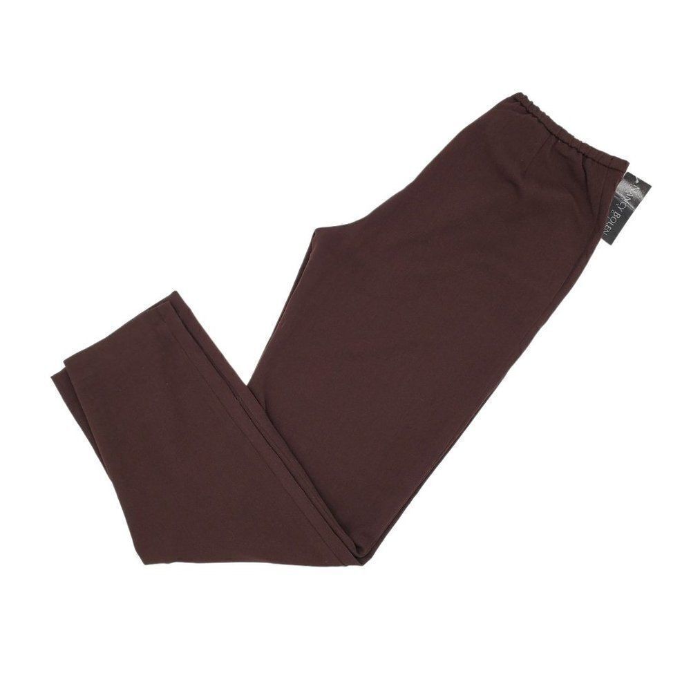 Nancy Bolen City Girl Pants Womens Straight Leg Side Zip Brown Size 8 New